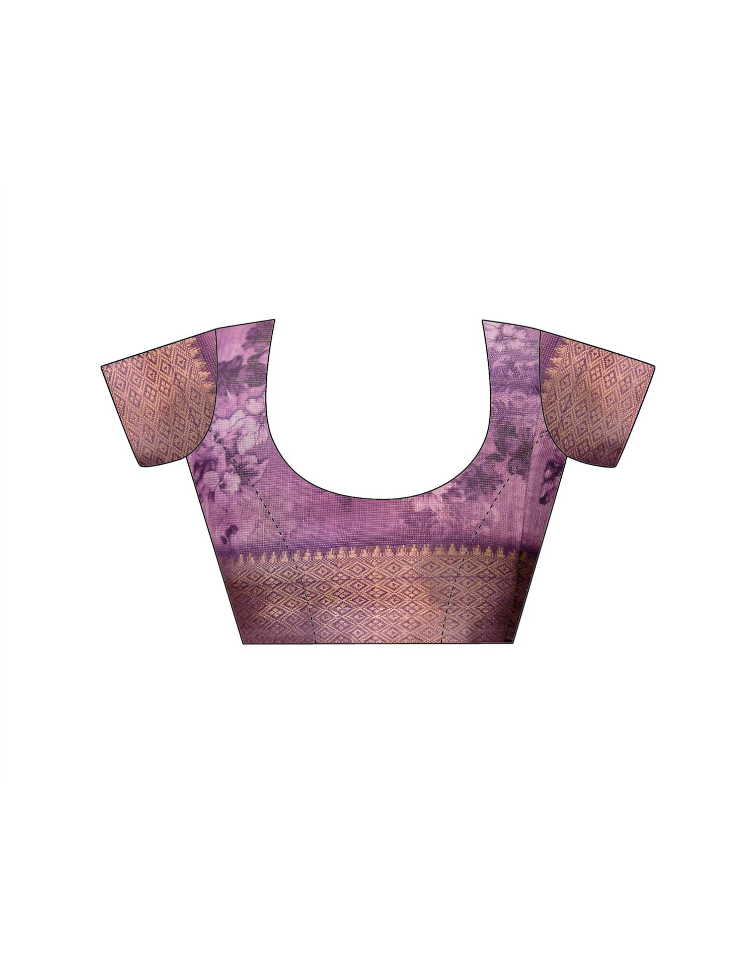 Mauve Cotton Silk Floral Printed Saree