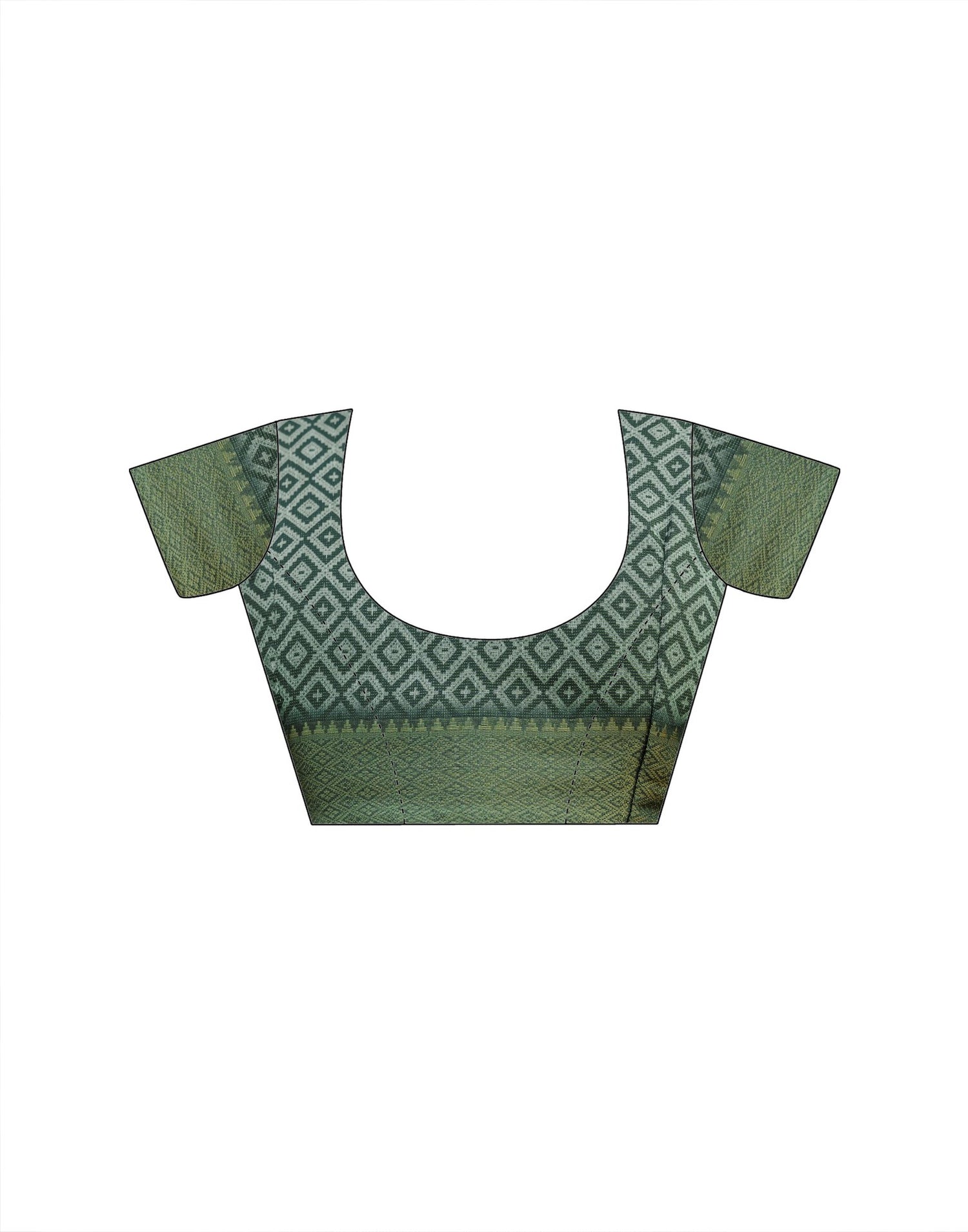 Dusty Green Cotton Silk Floral Printed Saree