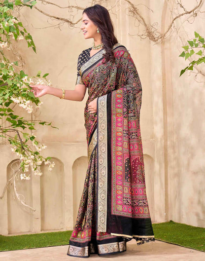 Black Georgette Printed Saree