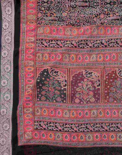 Black Georgette Printed Saree