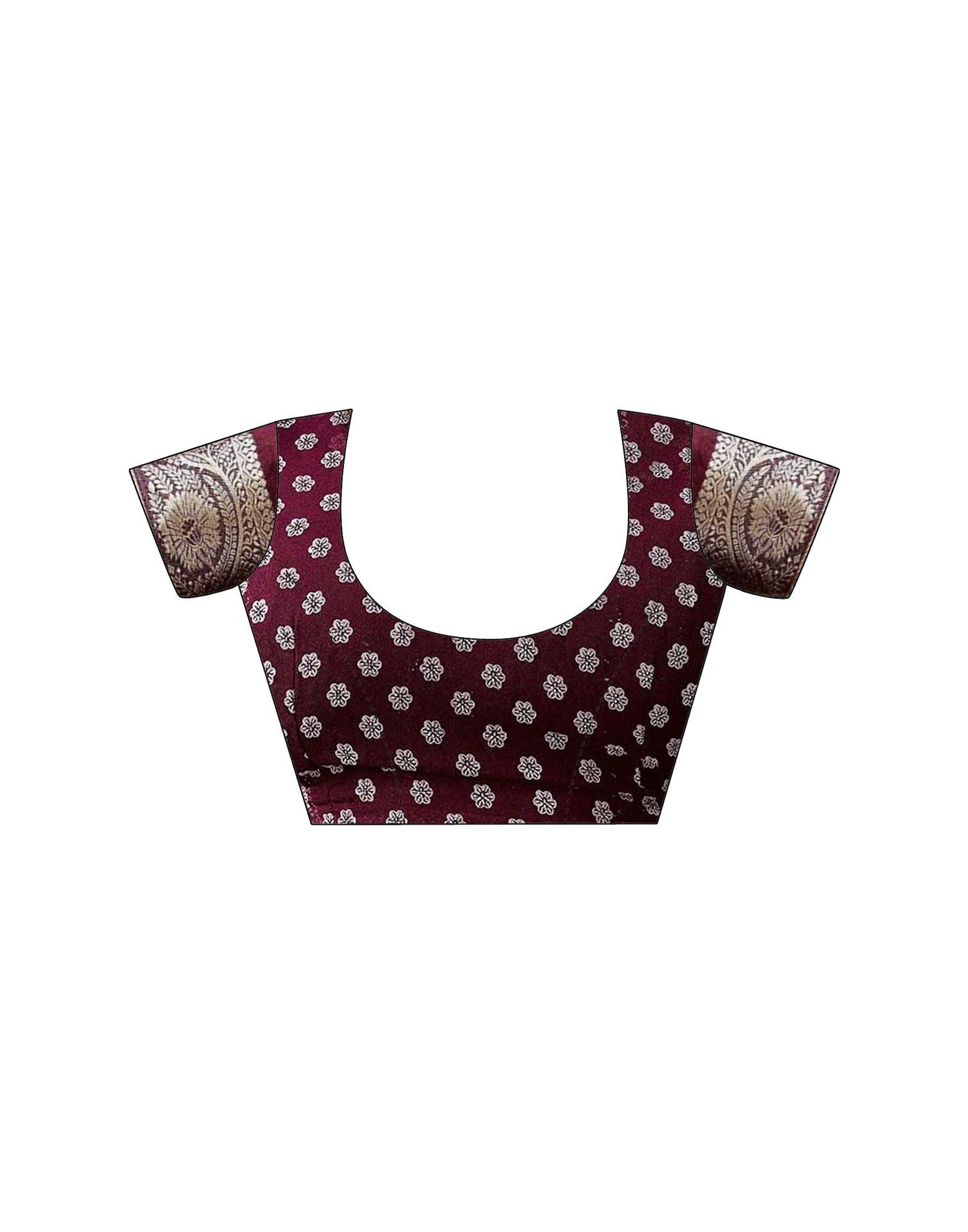 Wine Georgette Printed Saree