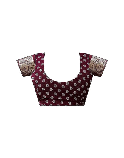 Wine Georgette Printed Saree