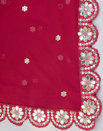 Rani Pink Georgette Sequence Saree