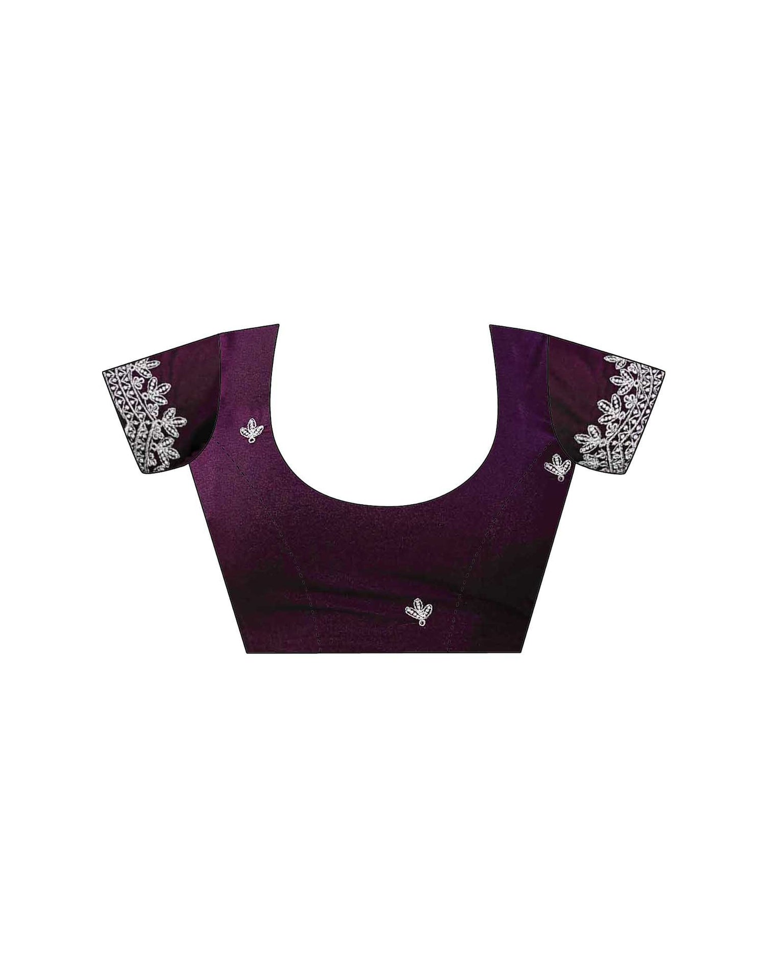 Wine Shimmer Georgette Embroidery Embellished Saree