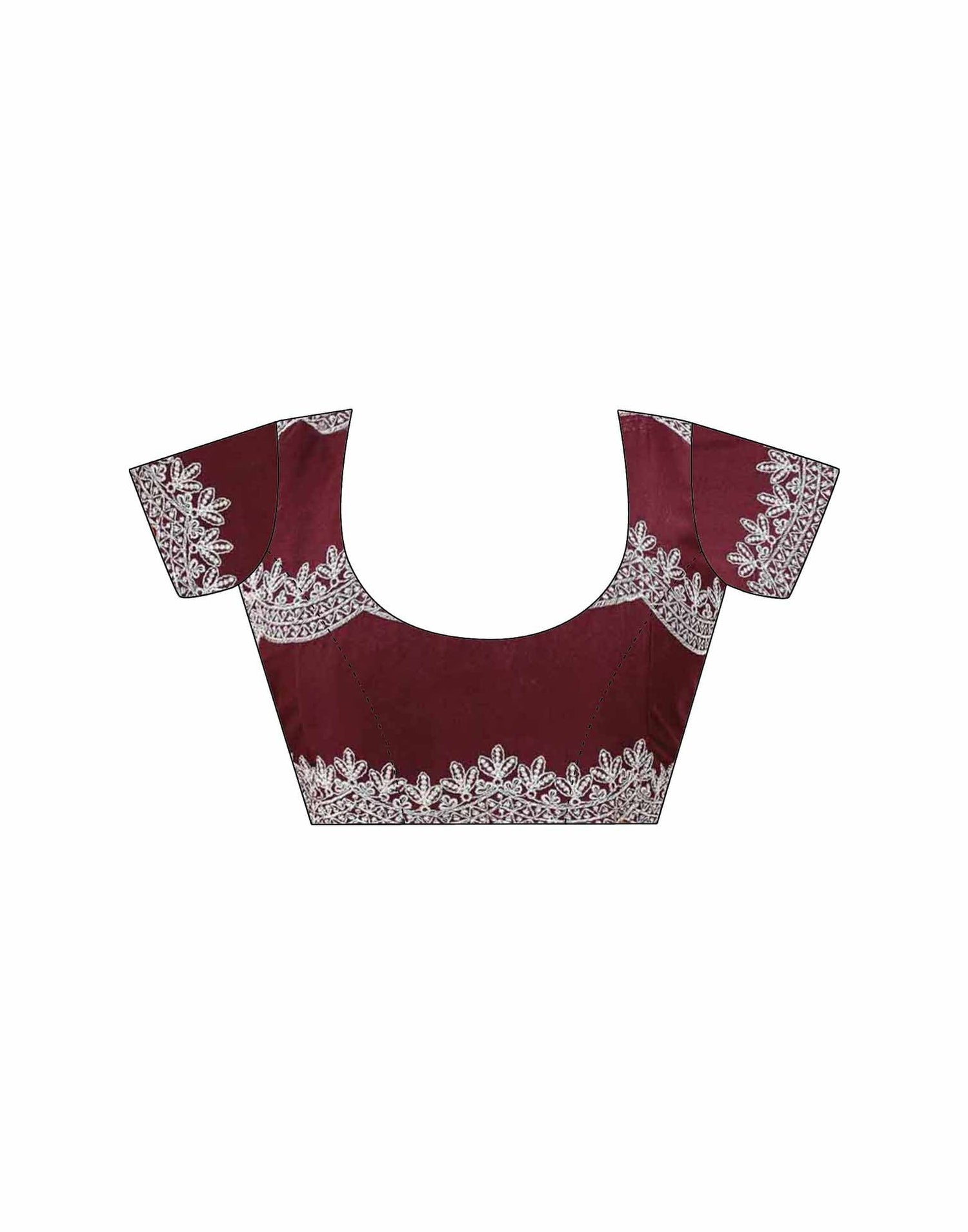 Maroon Shimmer Georgette Embroidery Embellished Saree