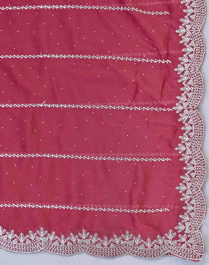Pink Shimmer Georgette Embroidery Embellished Saree