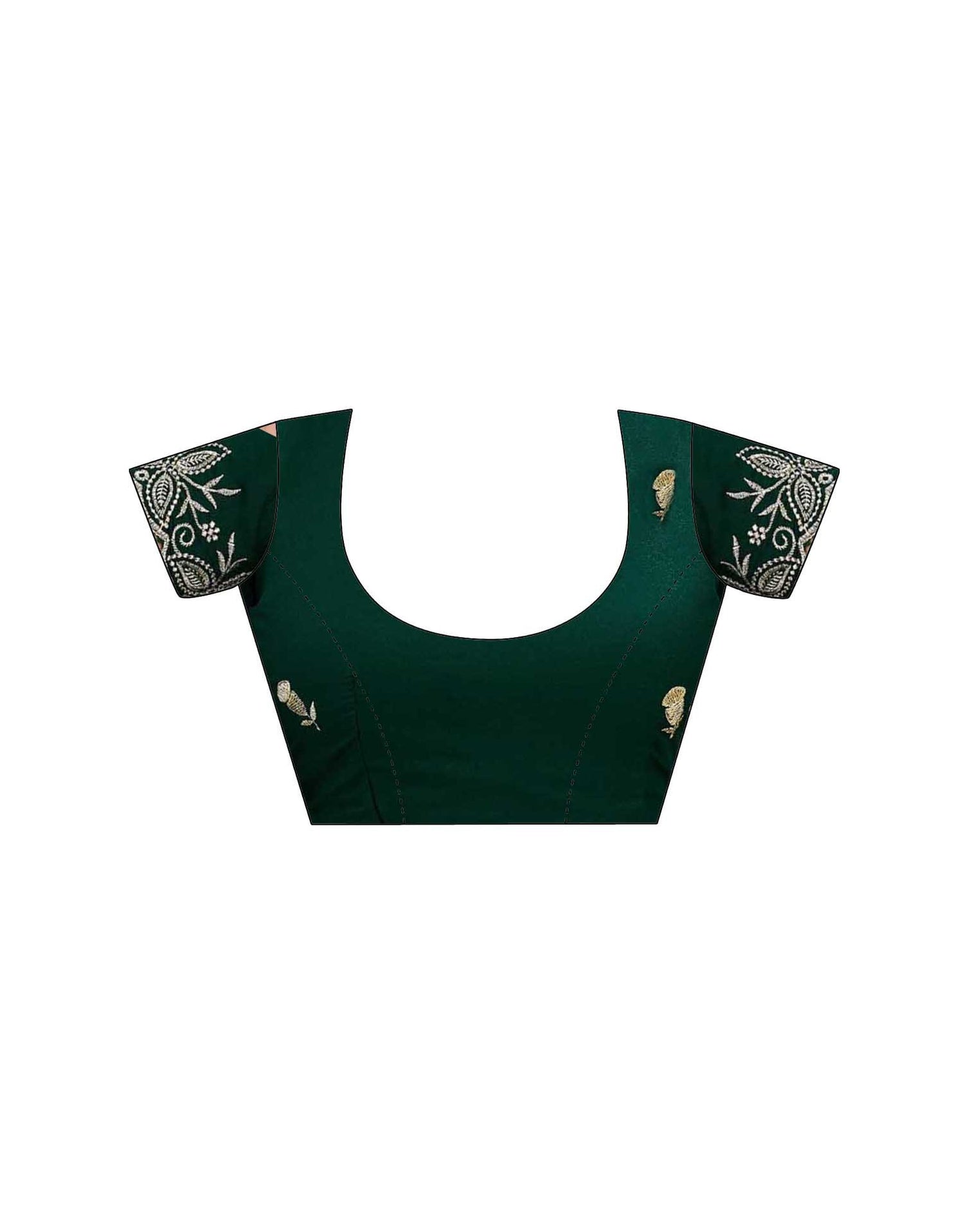 Olive Green Georgette Embroidery Saree