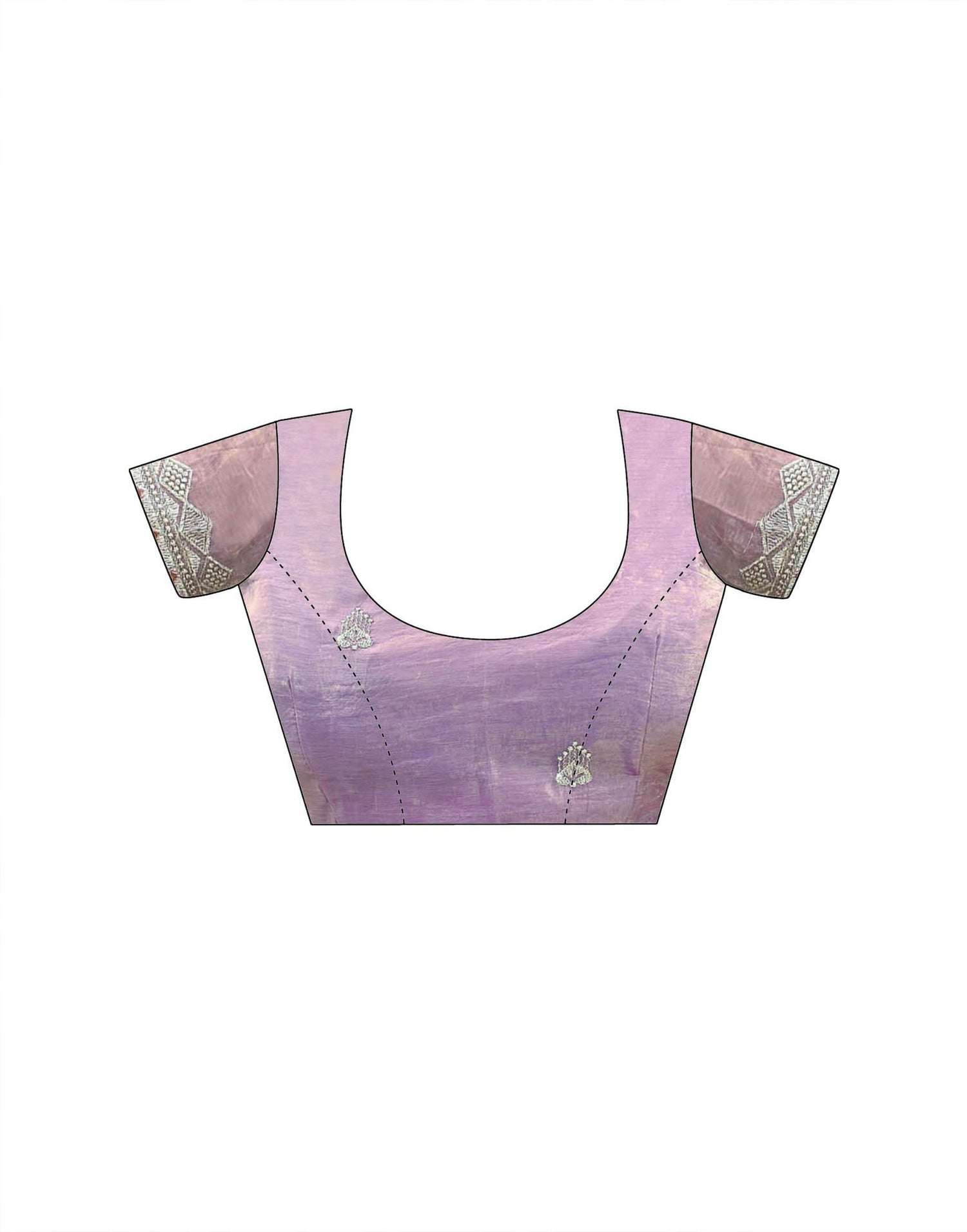 Lavender Tissue Silk Embroidery Embellished Saree