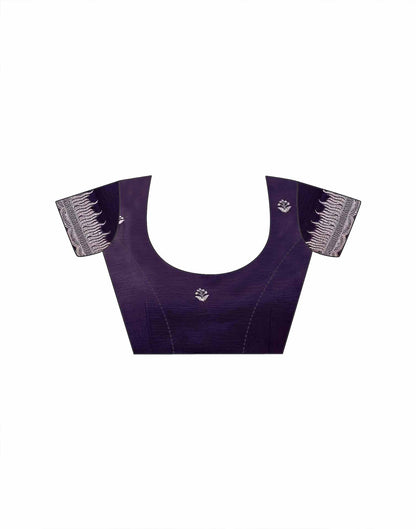 Dark Purple Shimmer Embroidery Embellished Saree