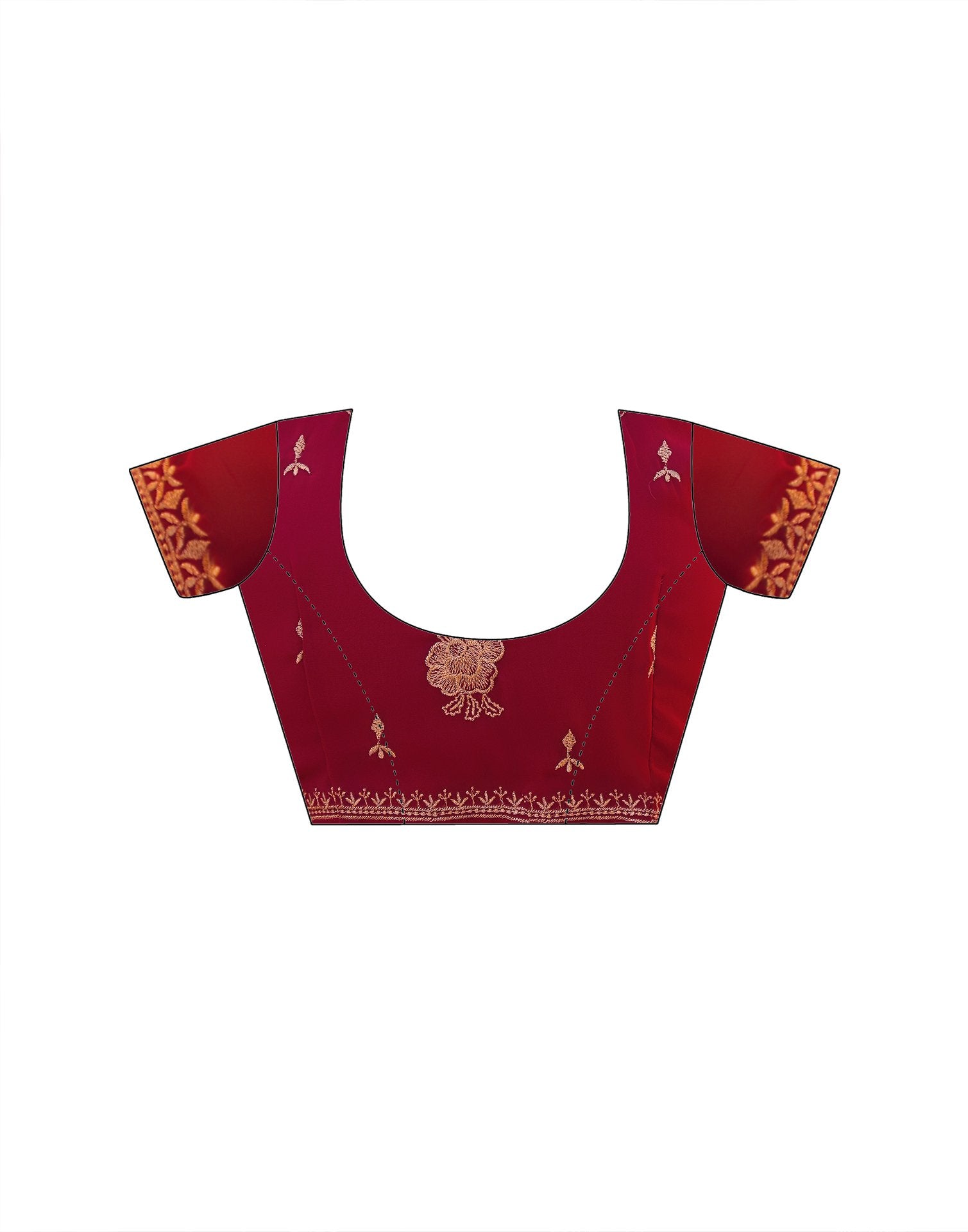 Dark Rani Pink Georgette Embroidery Embellished Saree