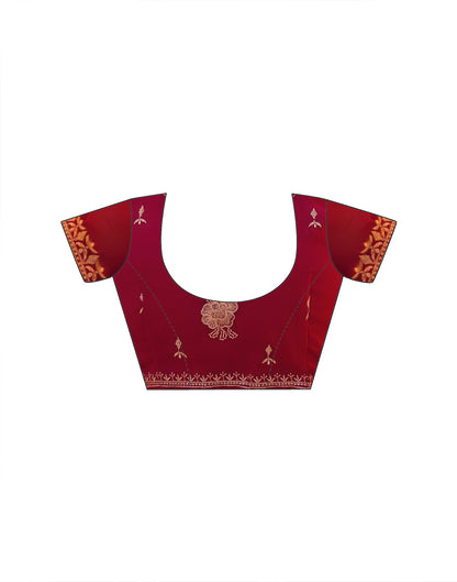 Dark Rani Pink Georgette Embroidery Embellished Saree