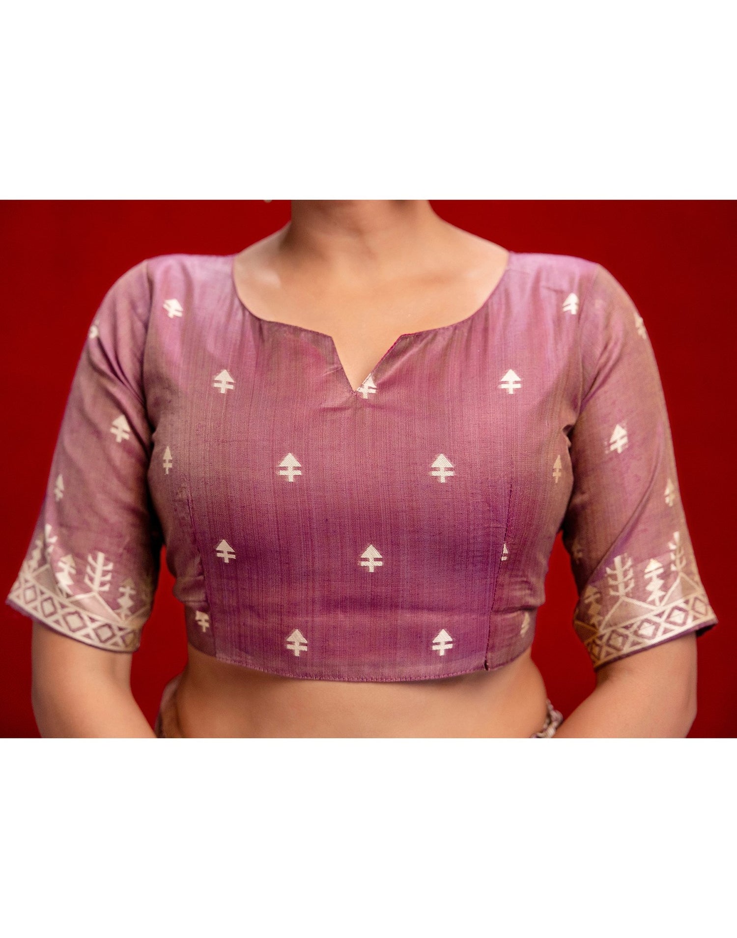 Dusty Purple Cotton Woven Printed Saree