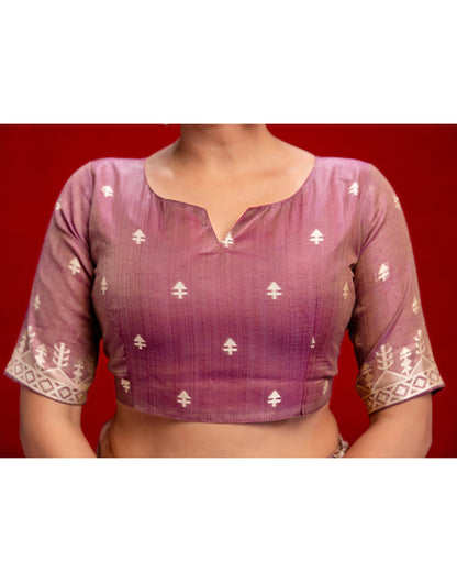 Dusty Purple Cotton Woven Printed Saree