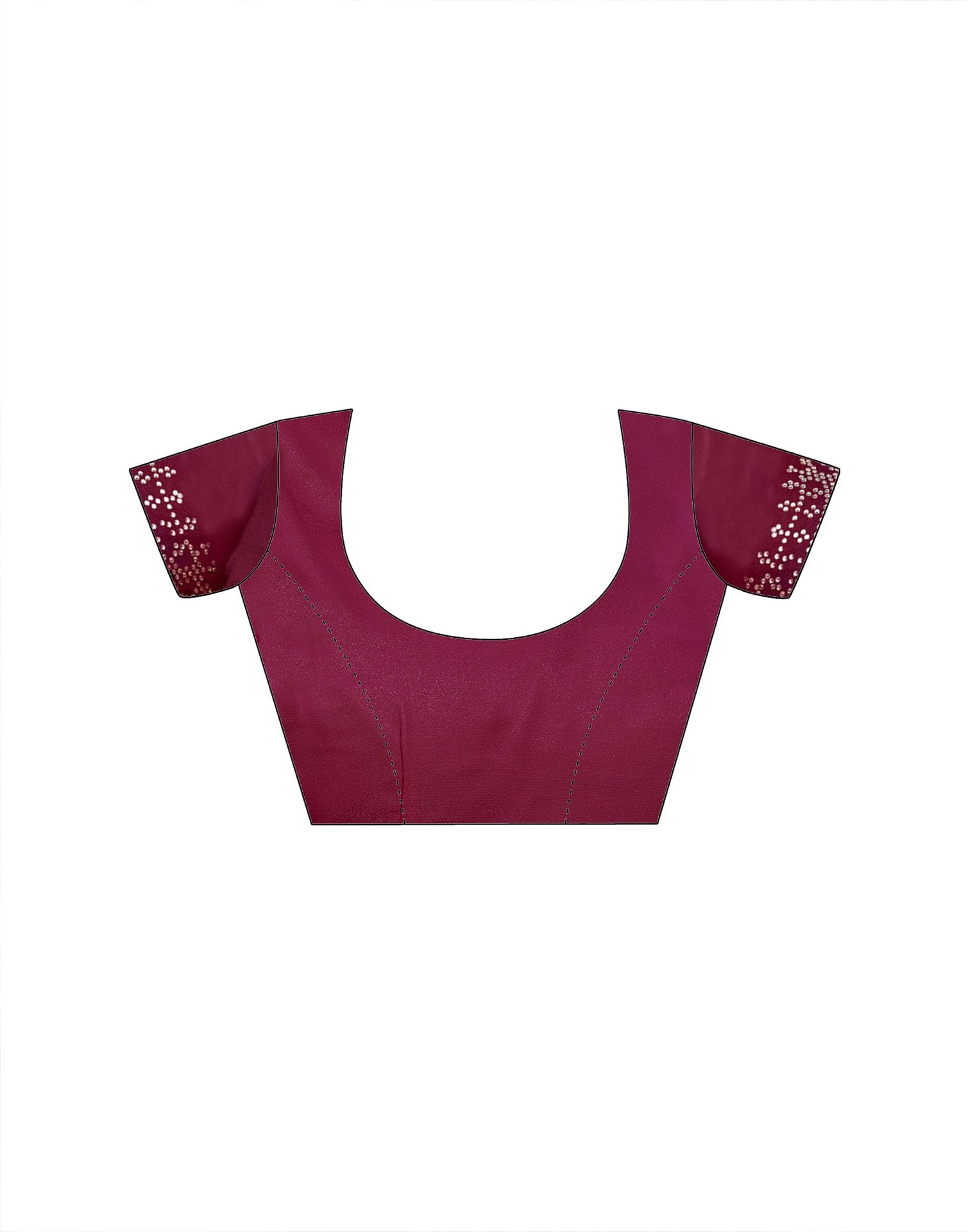 Rani Pink Georgette Stone Work Swarovski Saree