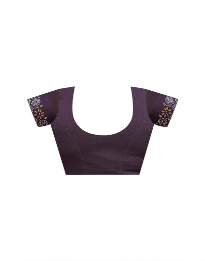 Purple Shimmer Stone Work Swarovski Saree