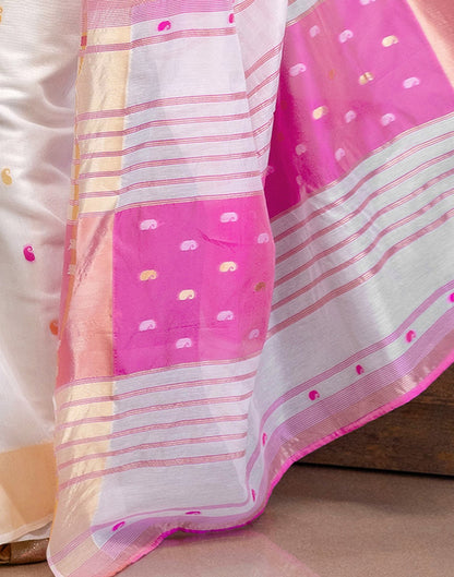 White Linen Woven Saree