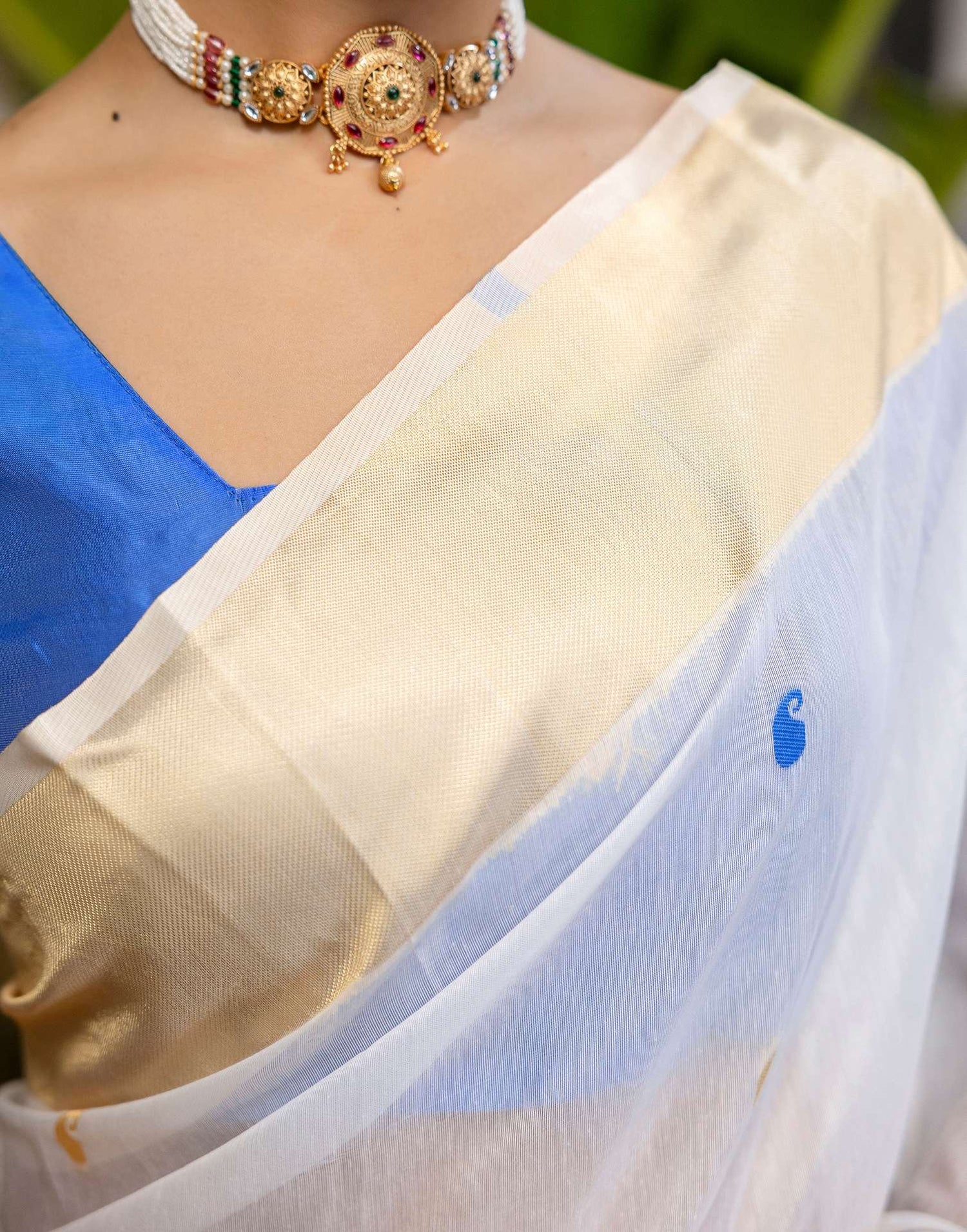 White Linen Woven Saree