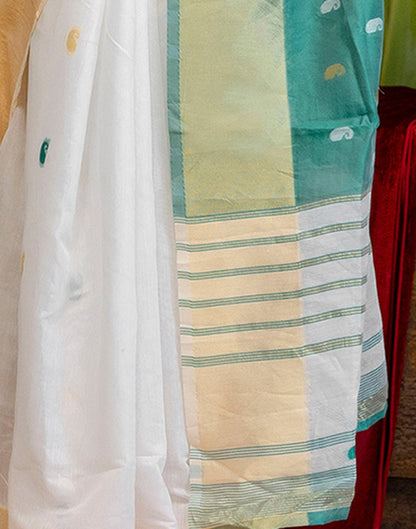 White Linen Woven Saree