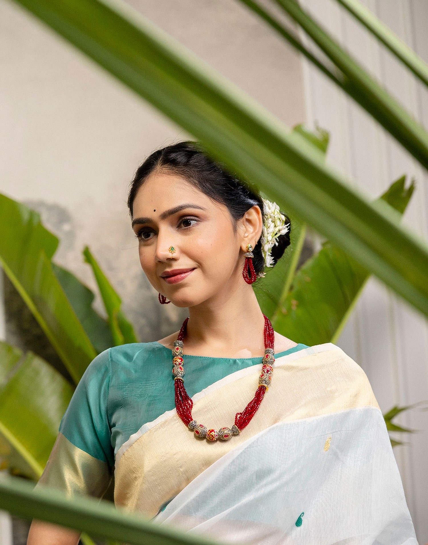 White Linen Woven Saree