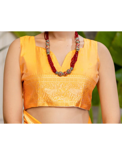 White Silk Woven Kanjivaram Saree