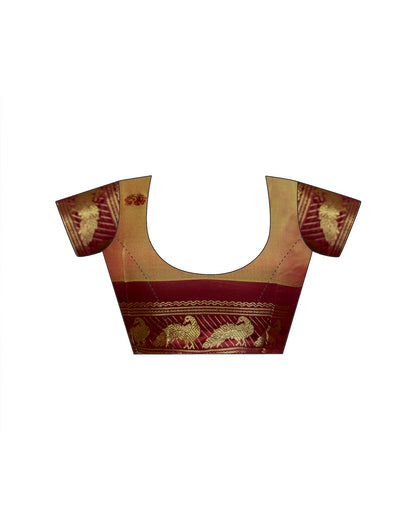 Parrot Green Silk Woven Kanjivaram Saree