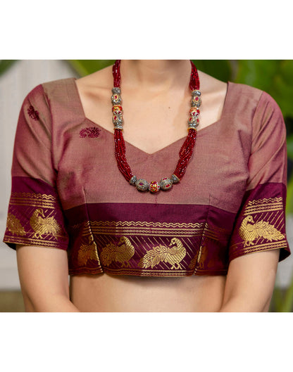 Light Brown Silk Woven Kanjivaram Saree