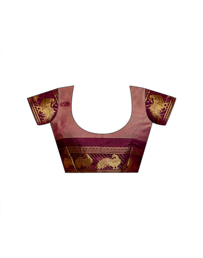 Light Brown Silk Woven Kanjivaram Saree