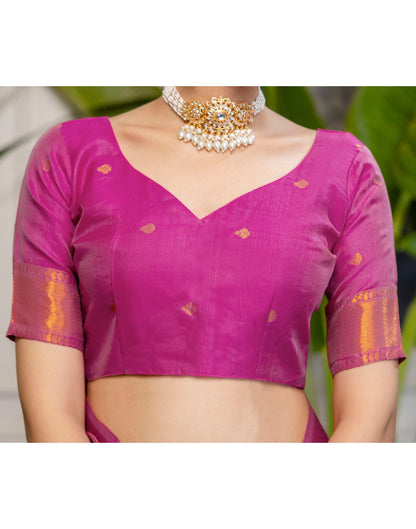 Beige Silk Woven Kanjivaram Saree