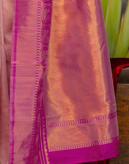 Beige Silk Woven Kanjivaram Saree