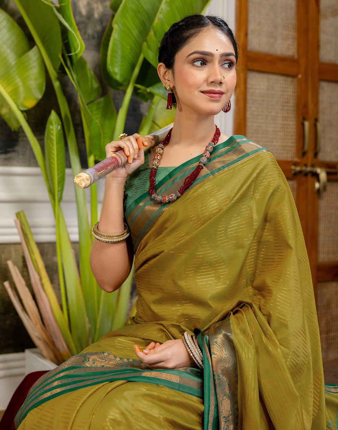 Mustard Yellow Silk Woven Kanjivaram Saree