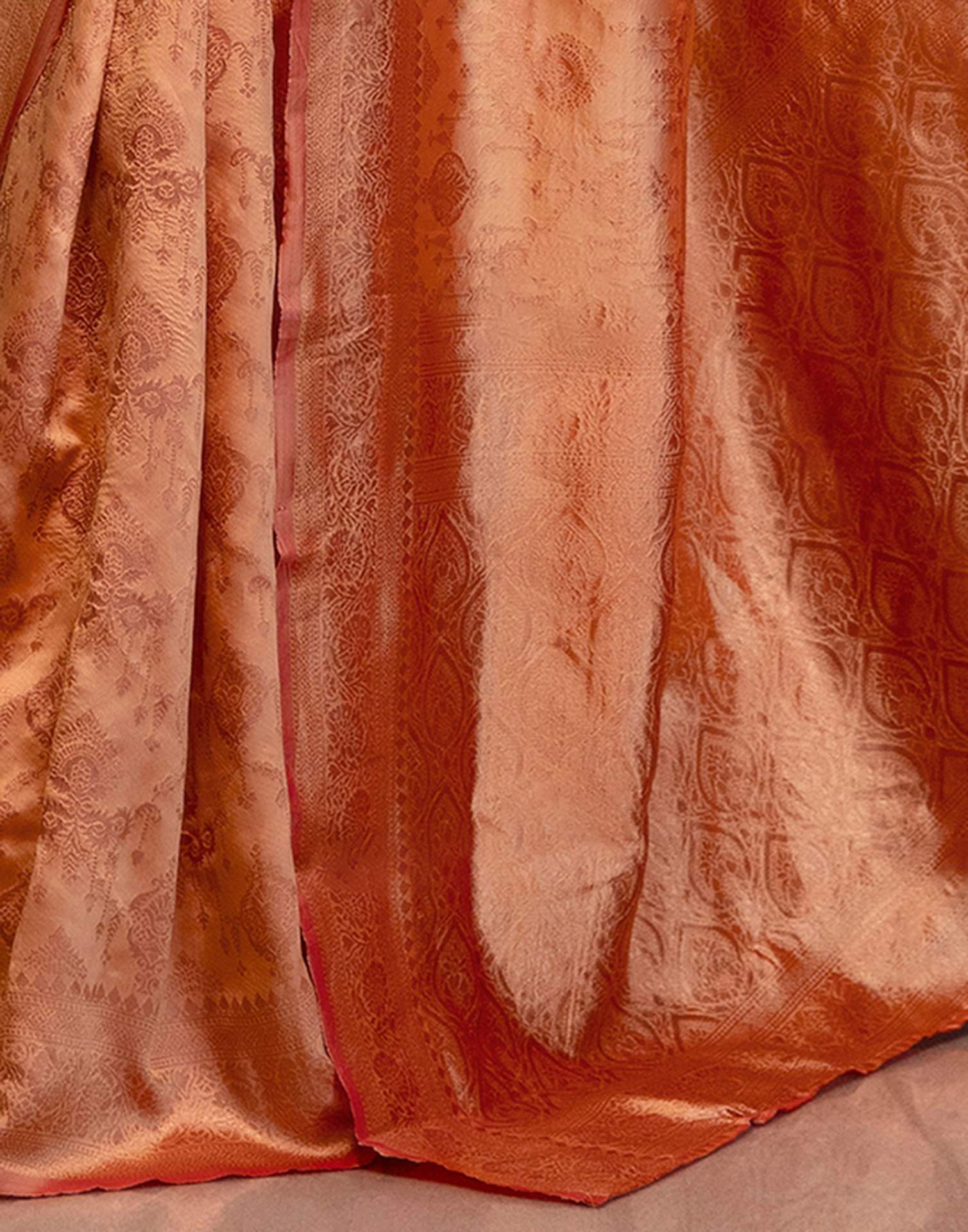 Peach Silk Woven Kanjivaram Saree