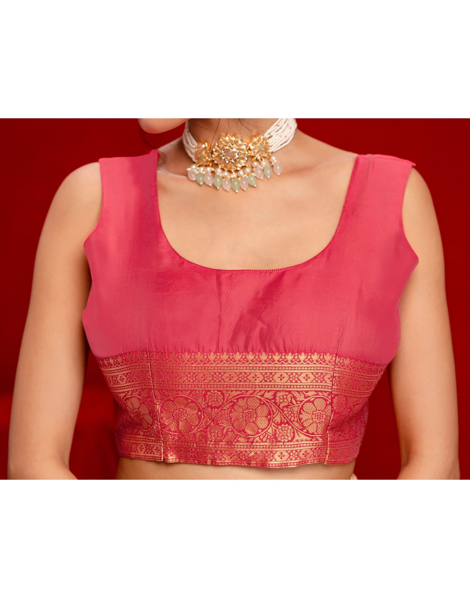 Cream Silk Woven Banarasi Saree