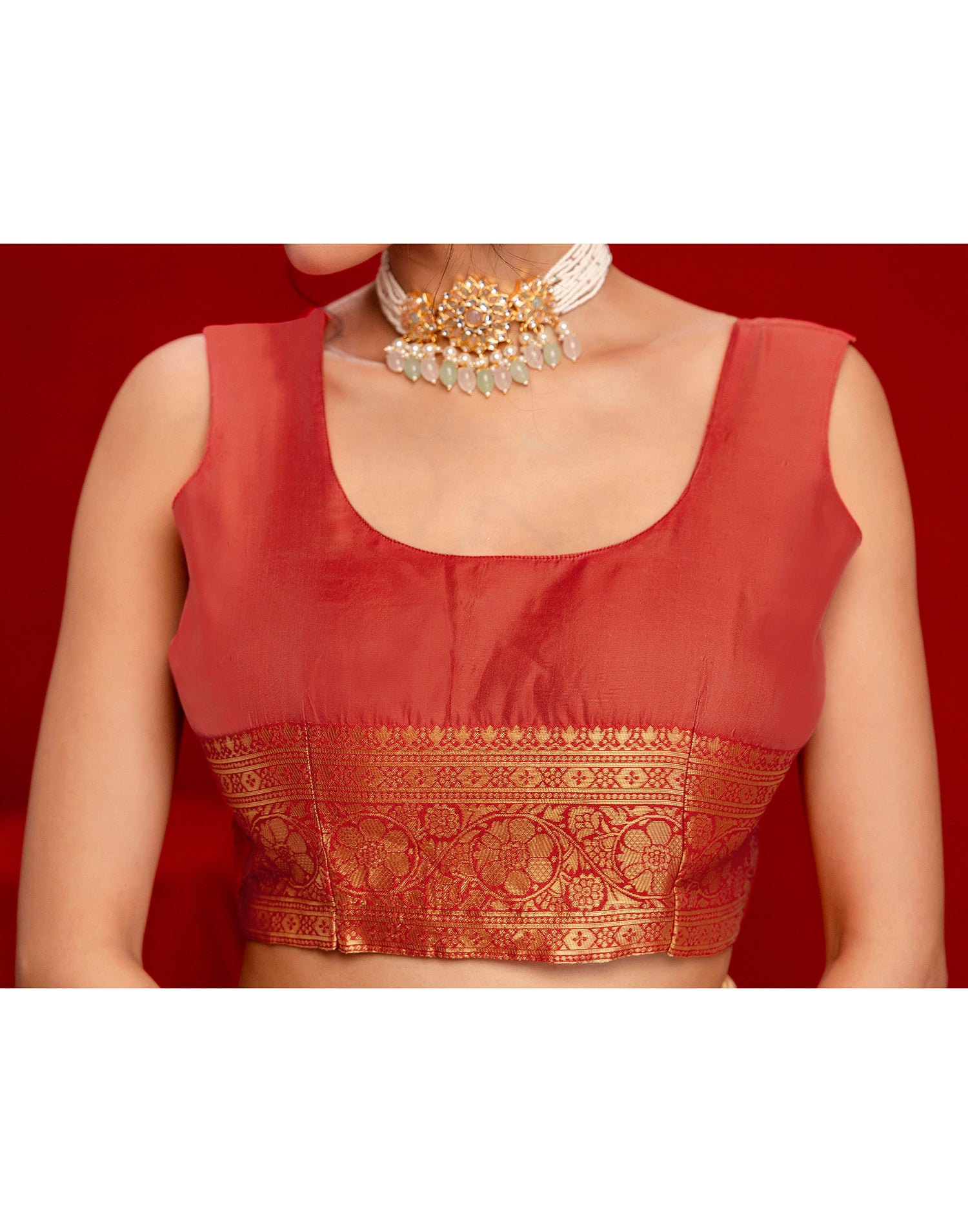 Cream Silk Woven Banarasi Saree