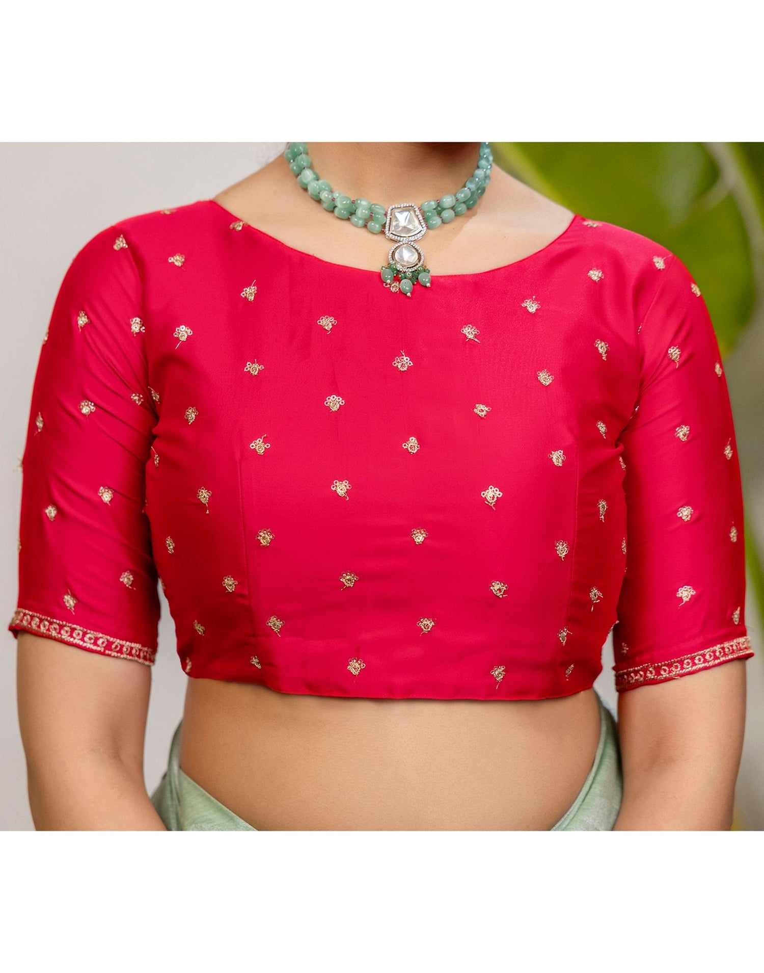 Mint Green Cotton Silk Embroidery Saree