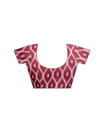 Off White Cotton Printed Saree