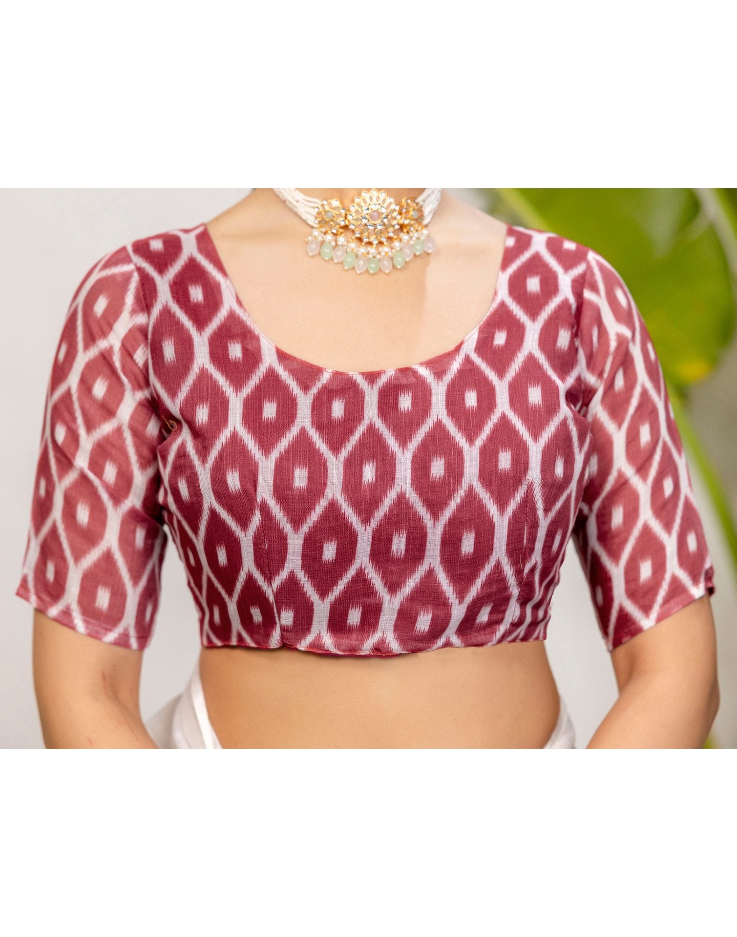 Off White Cotton Printed Saree