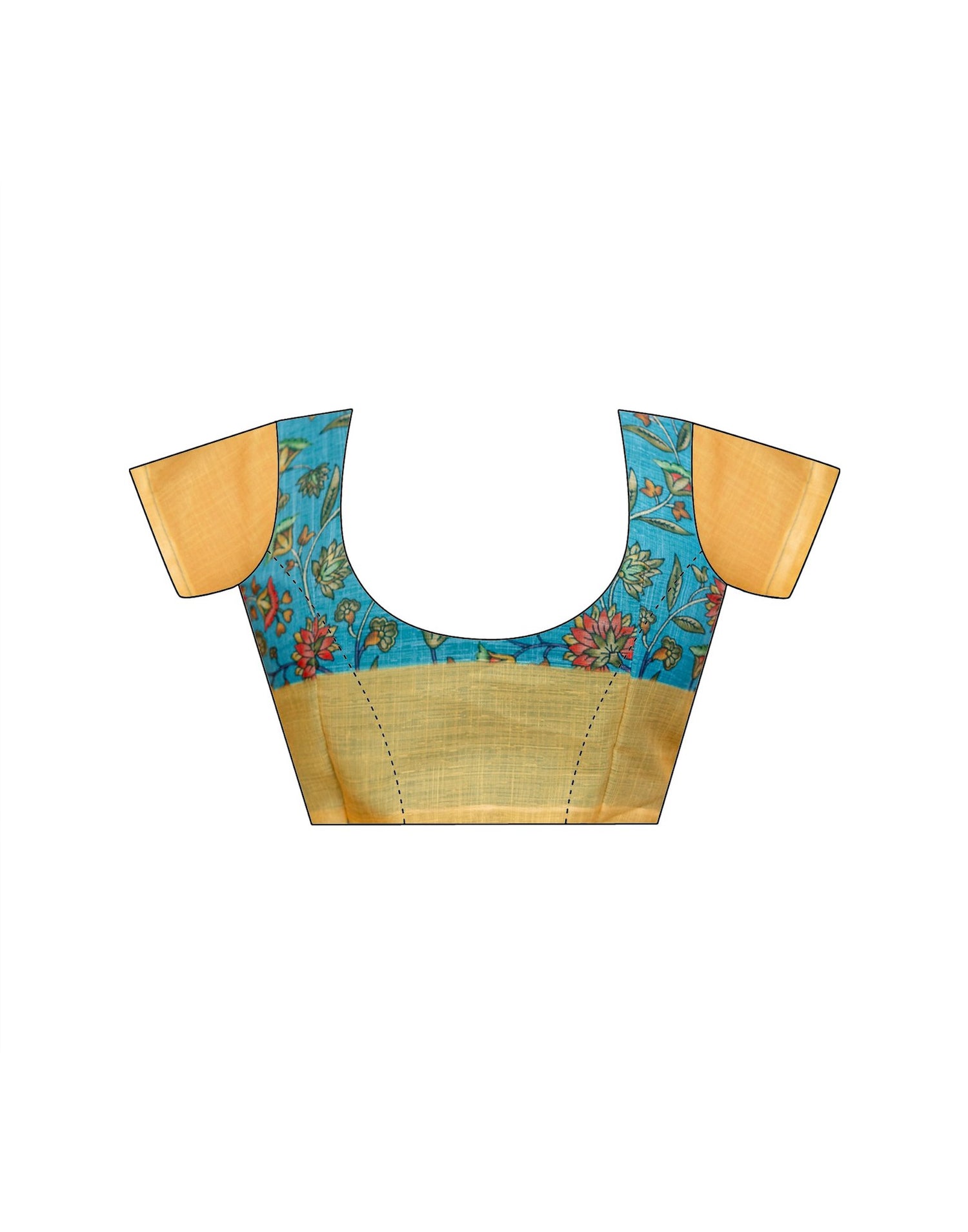 Yellow Cotton Printed Saree