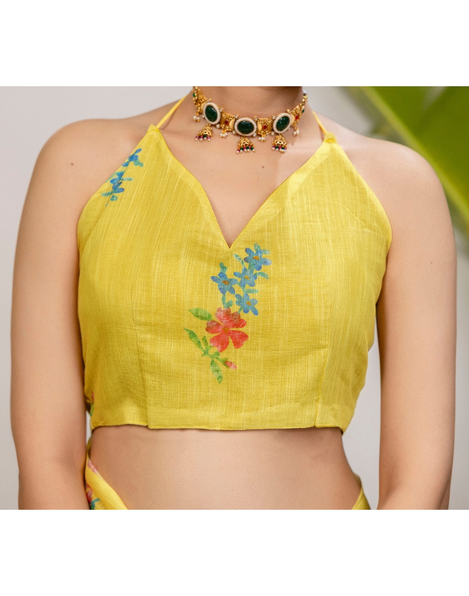 Yellow Cotton Printed Saree