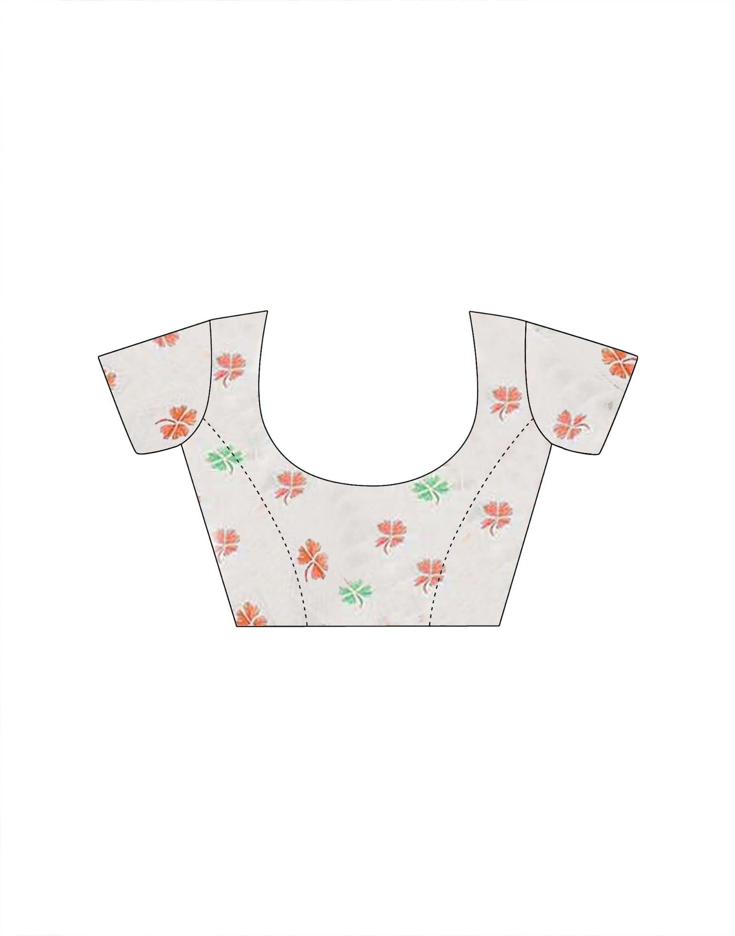 White Linen Floral Printed Saree