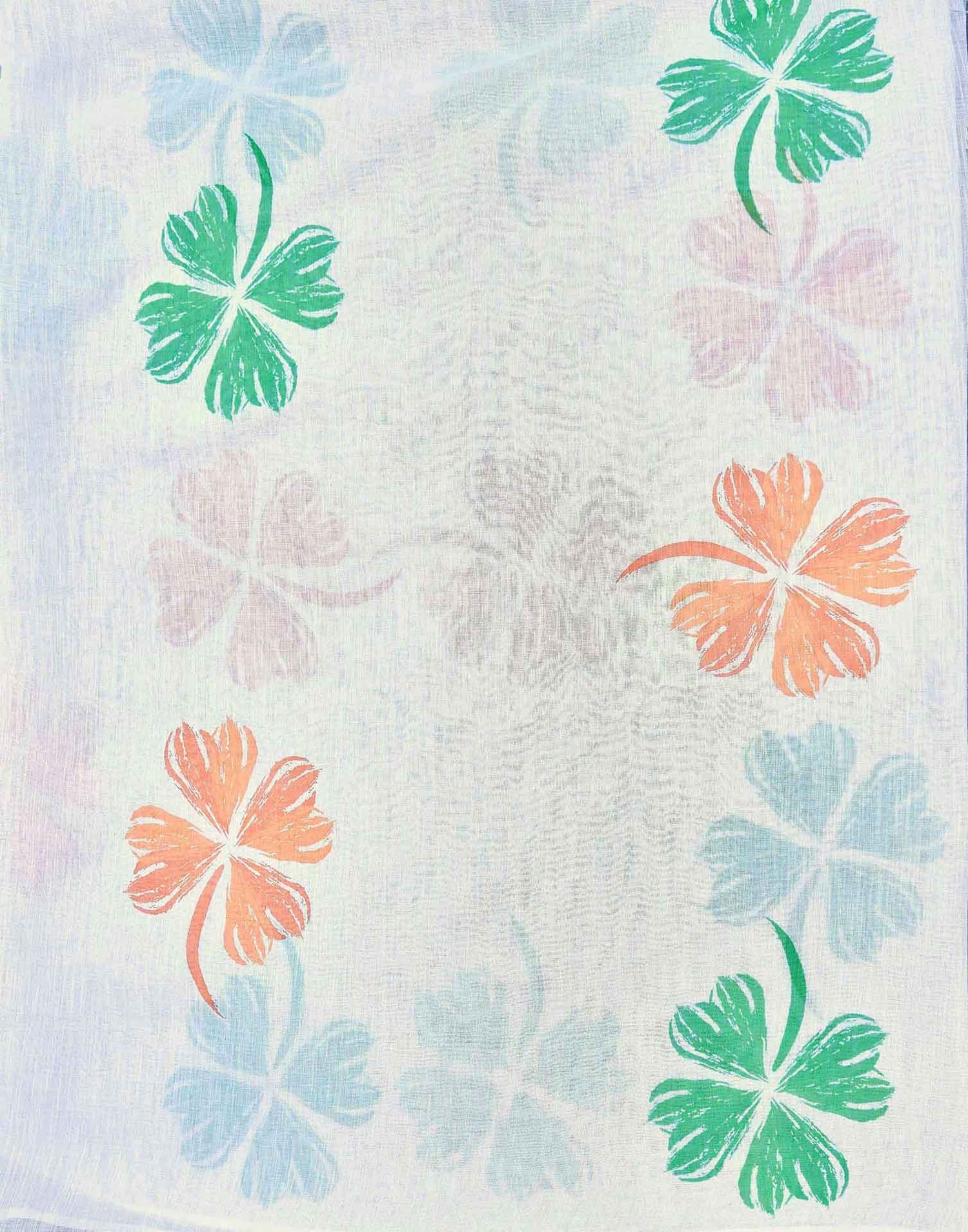 White Linen Printed Saree