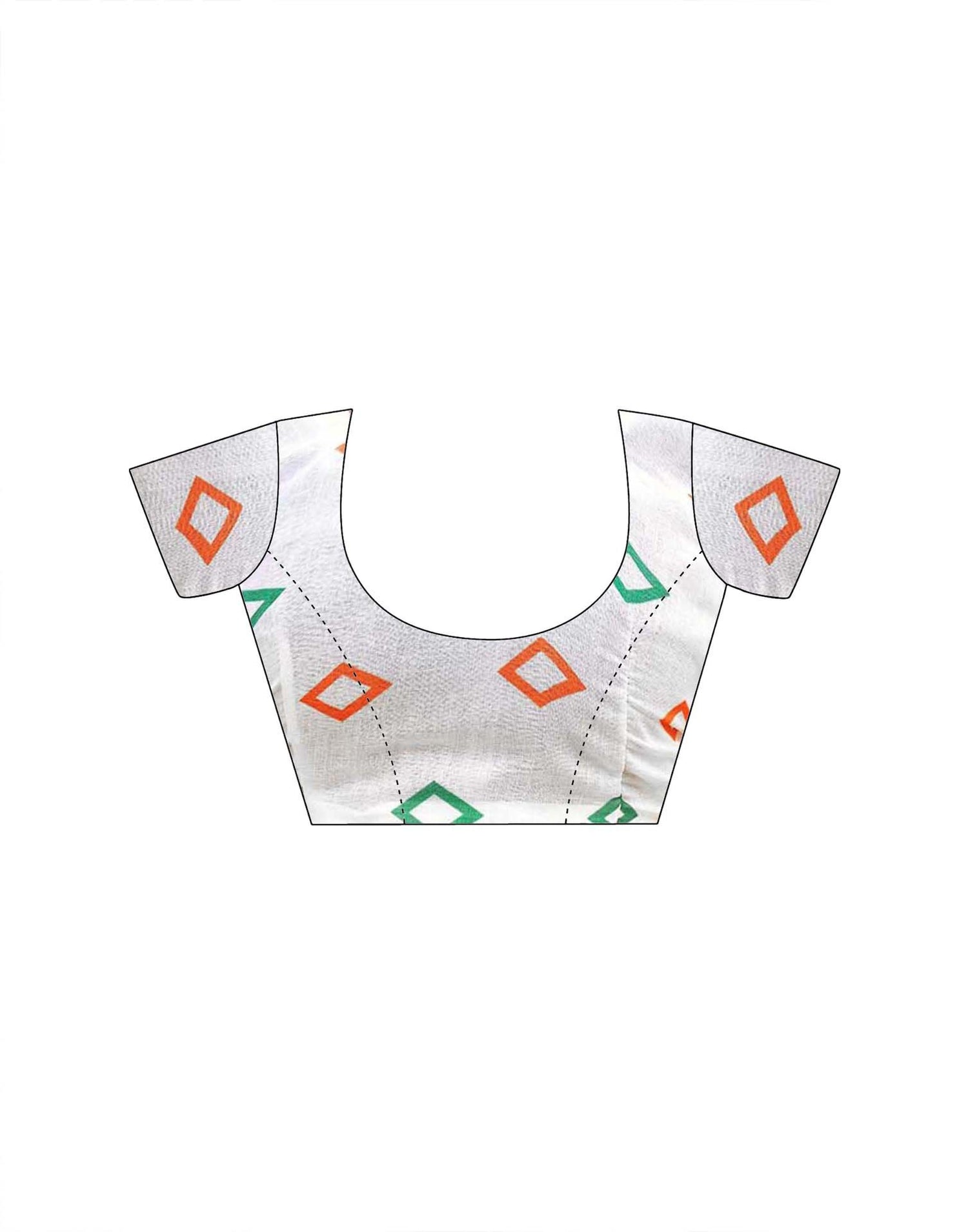 White Linen Printed Saree