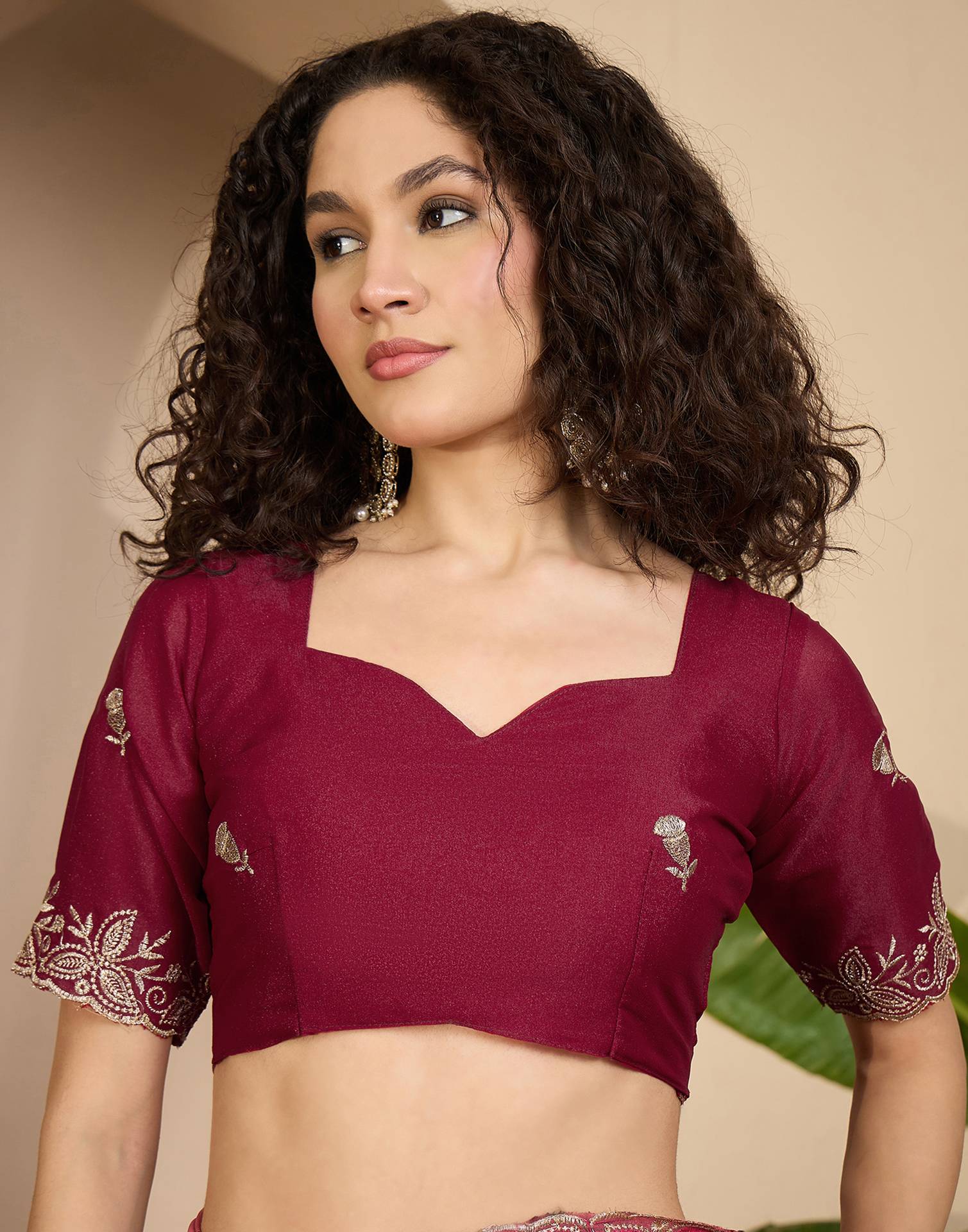Dusty Rose Pink Shimmer Sequence  Embroidery Saree