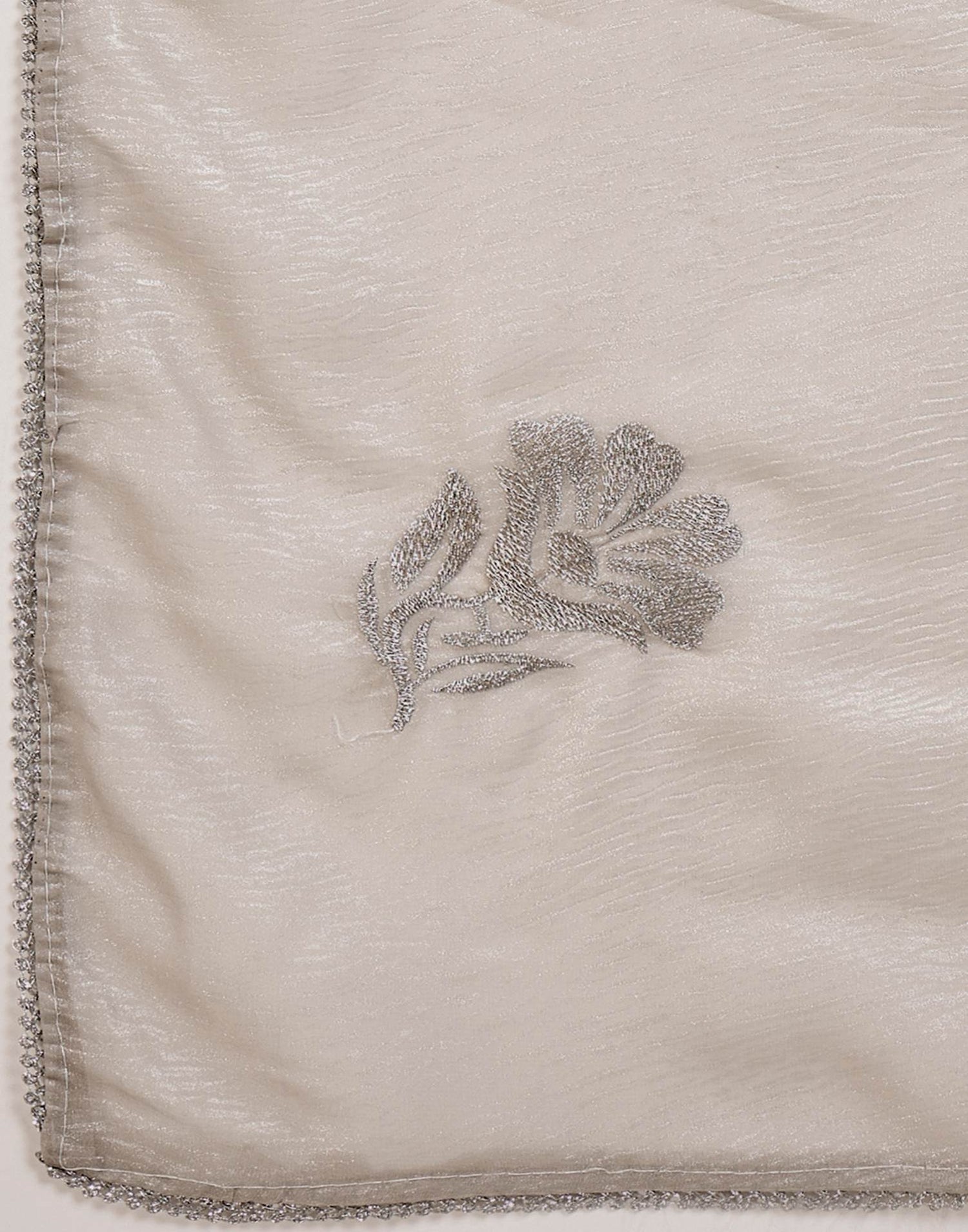 Beige Georgette Sequence Embroidery saree