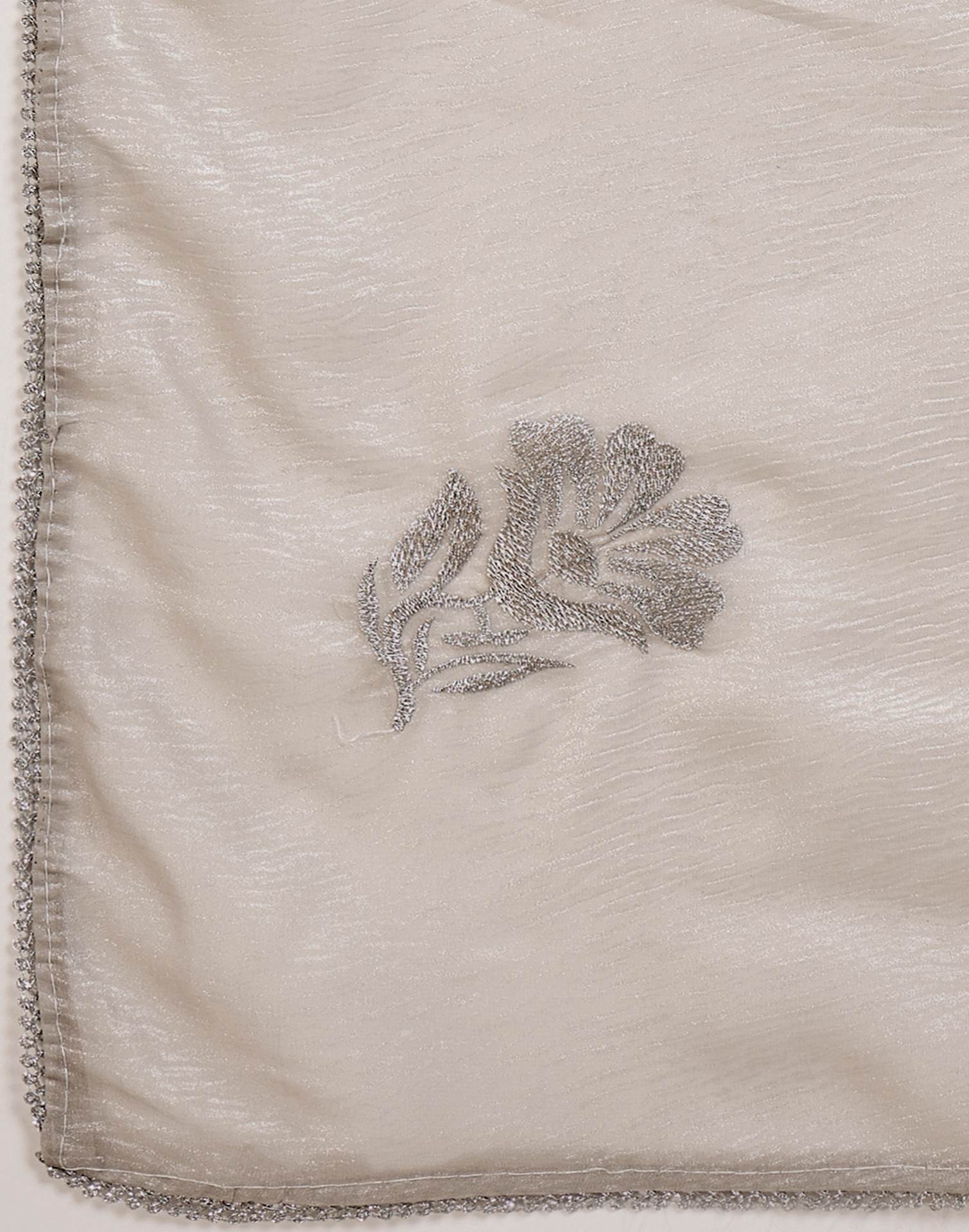 Beige Georgette Sequence Embroidery saree