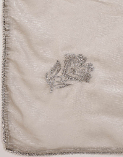 Beige Georgette Sequence Embroidery saree