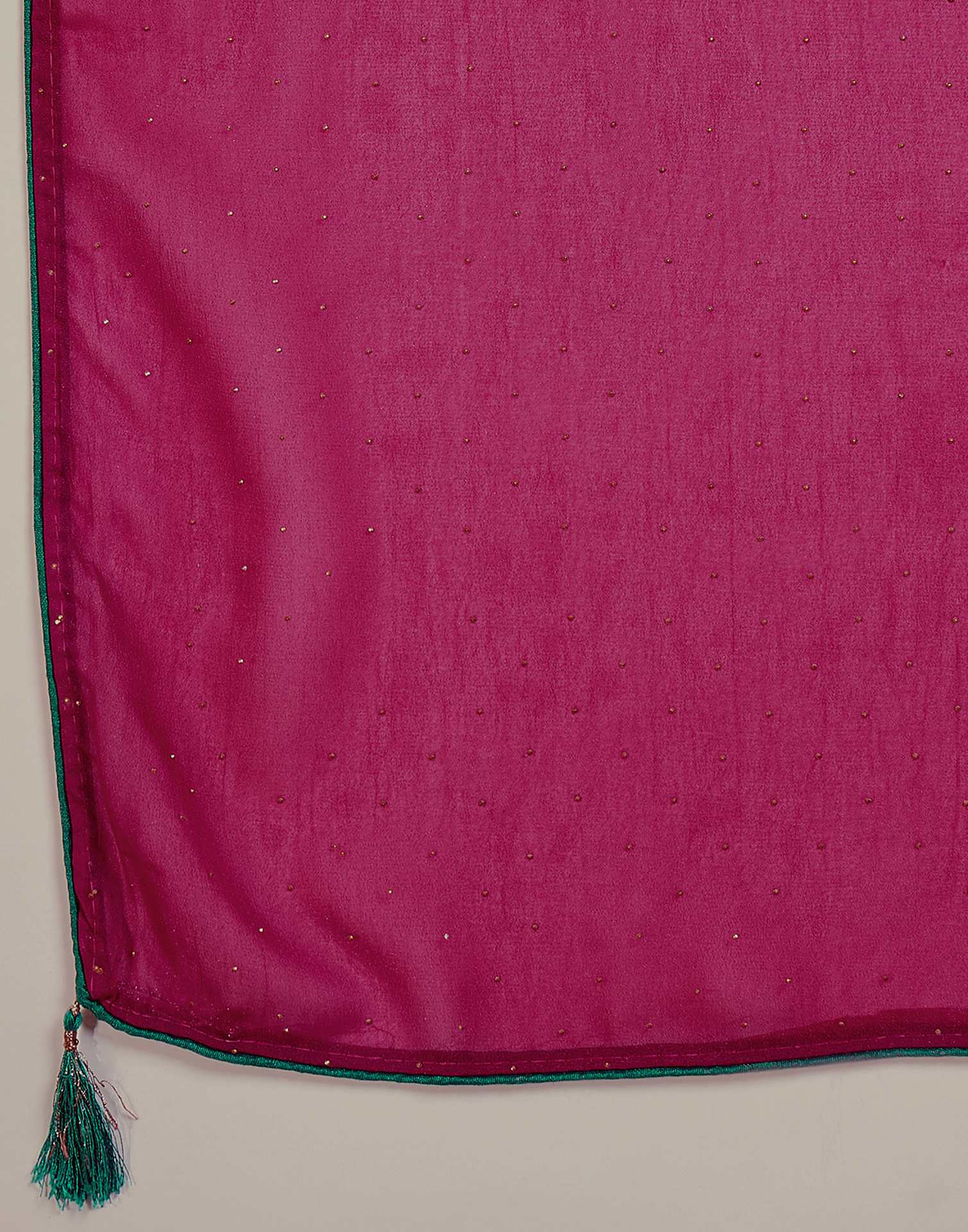 Dark Rani Pink Shimmer Stone Work Embellished saree