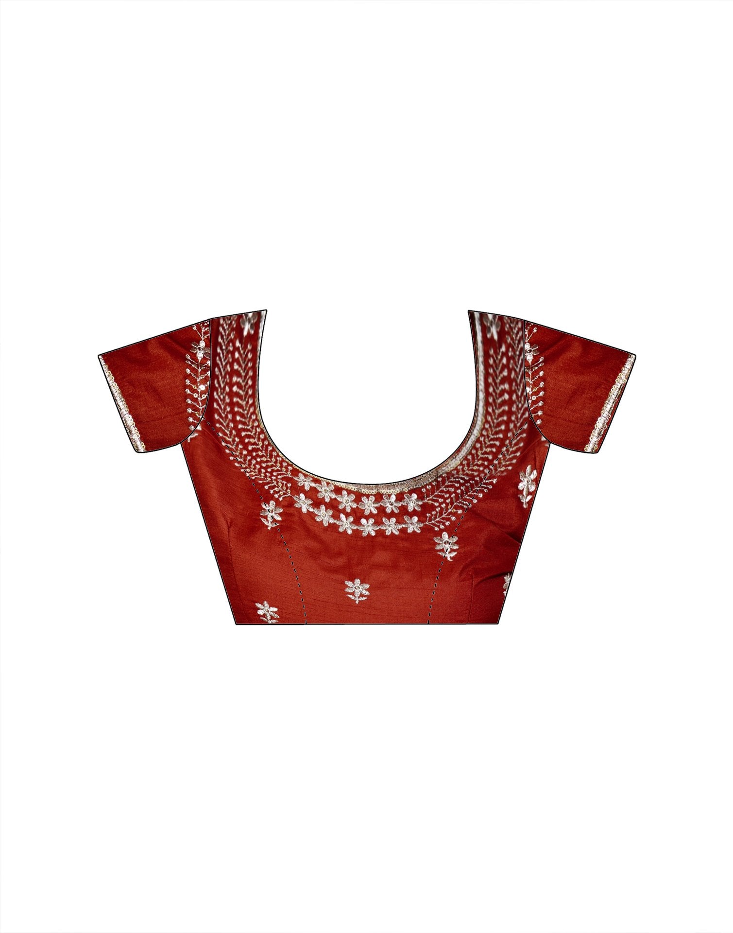 Peach Shimmer Tissue Sequence Embroidery saree