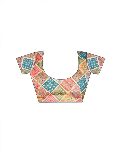 Pink Shimmer Tissue Printed Lace saree