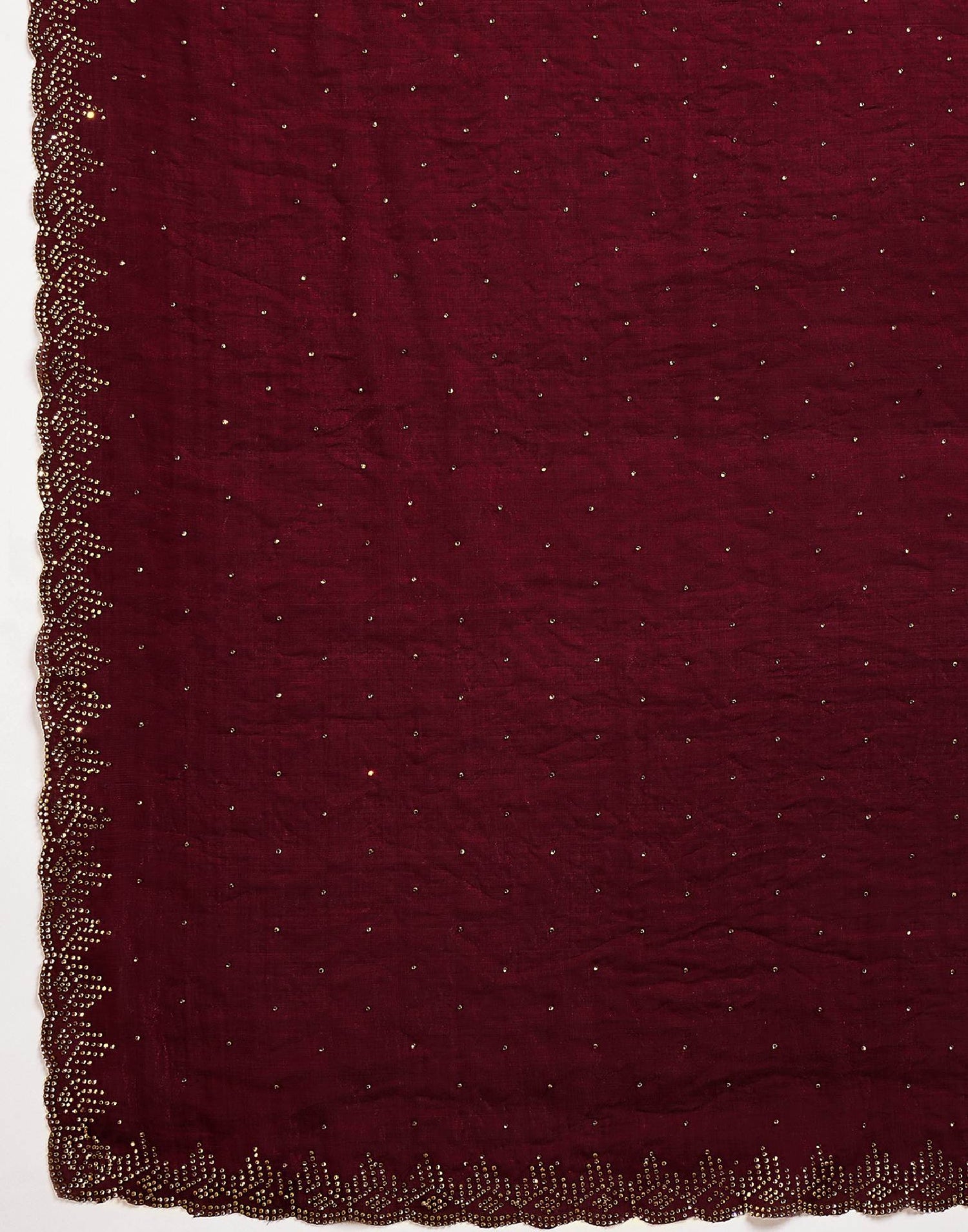 Maroon Shimmer Tissue Stone Work Swarovski saree
