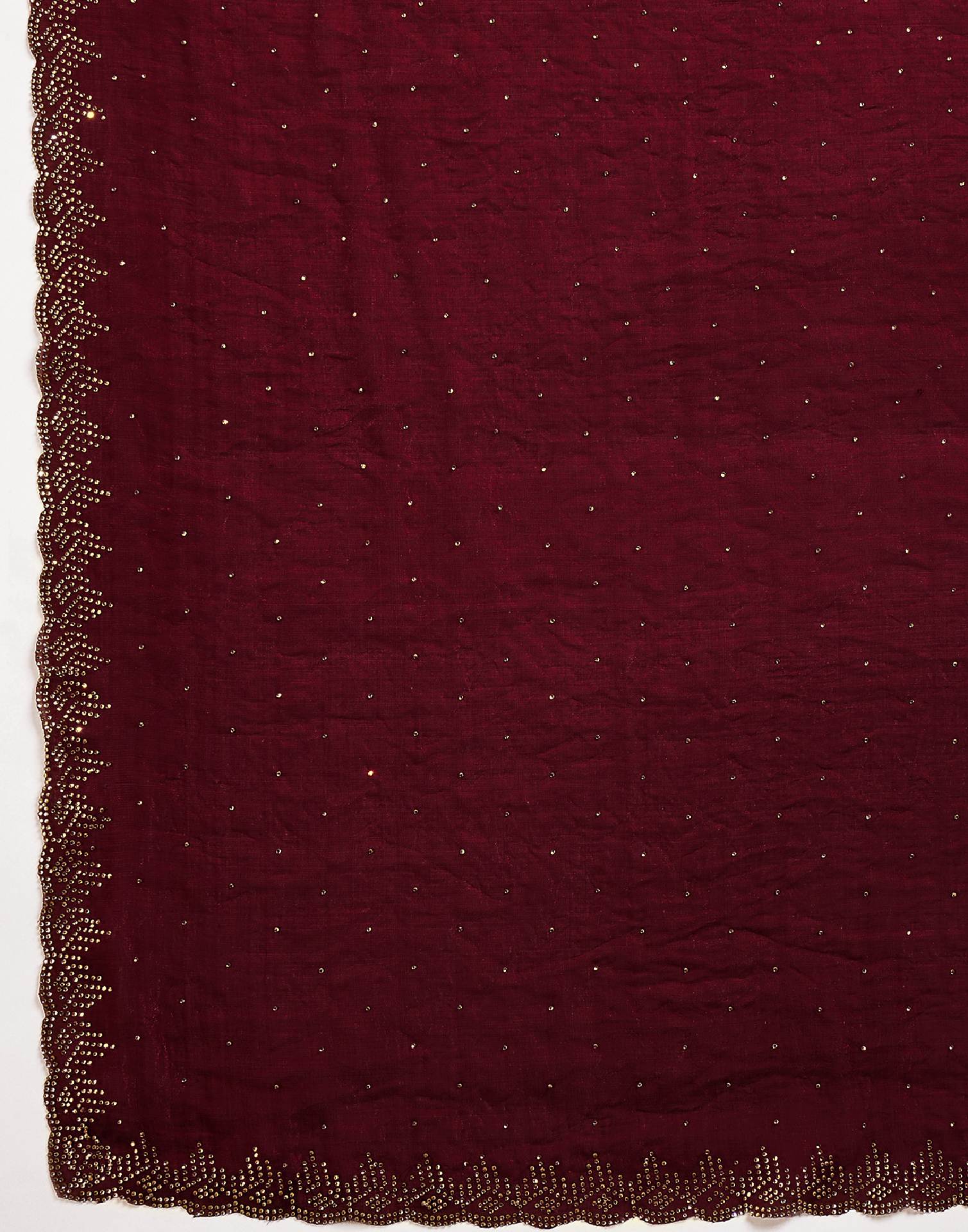 Maroon Shimmer Tissue Stone Work Swarovski saree